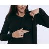 image:imageMotherhood Maternity Womens Long Sleeve Scoop Neck Tulip Nursing Tee Shirt for Breastfeeding with Easy AccessBlack
