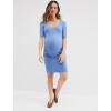 image:imageMotherhood Maternity Womens Maternity Bodycon Dress for Casual or Baby ShowerBlue