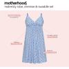 image:imageMotherhood Maternity Womens Nursing Chemise Nightgown Robe and Swaddle 3Piece SetGeo ShapesProvence Blue