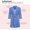 image:imageMotherhood Maternity Womens Nursing Chemise Nightgown Robe and Swaddle 3Piece SetGeo ShapesProvence Blue