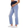 image:imageMotherhood Maternity Womens Secret Fit Over The Belly Slim Straight Leg Denim Pregnancy JeansPike Wash