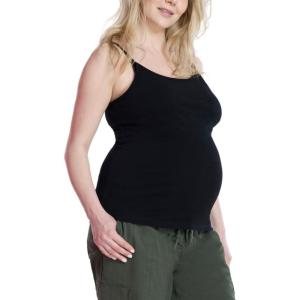 image:imageMotherhood Maternity Womens Clip Down Nursing Tank Top Cami with Adjustable Straps and Builtin Shelf Bra for BreastfeedingBlack