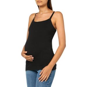 image:imageMotherhood Maternity Womens Clip Down Nursing Tank Top Cami with Adjustable Straps and Builtin Shelf Bra for BreastfeedingCore Black