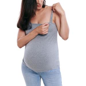 image:imageMotherhood Maternity Womens Clip Down Nursing Tank Top Cami with Adjustable Straps and Builtin Shelf Bra for BreastfeedingHeather Grey