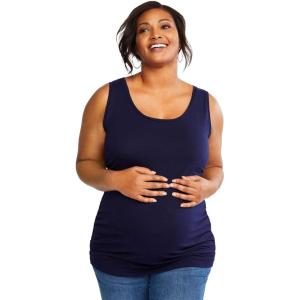 image:imageMotherhood Maternity Womens Maternity Side Ruched Scoop Neck Pregnancy Tank TopNavy