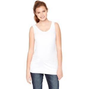 image:imageMotherhood Maternity Womens Maternity Side Ruched Scoop Neck Pregnancy Tank TopWhite