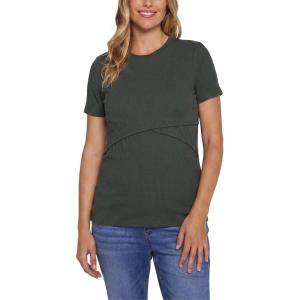 image:imageMotherhood Maternity Womens Short Sleeve Crew Neck CrossOver Nursing Tee Shirt for Breastfeeding with Easy AccessDeep Depths