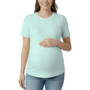 image:imageMotherhood Maternity Womens Short Sleeve Crew Neck Side Ruching Pregnancy Tee ShirtWhispering Blue