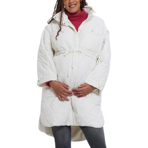 image:imageMotherhood Maternity Womens Quilted Pregnancy Long Puffer JacketWinter White