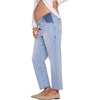 image:imageMotherhood Maternity Womens Under the Belly Elastic Waist Relaxed Barrel Leg Denim Pregnancy JeansMarsha Wash