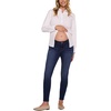 image:imageMotherhood Maternity Womens Under the Belly Skinny Ankle Denim Pregnancy Jeans with Side Elastic Panel InsetsDark Wash