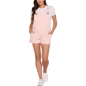 image:imageMotherhood Maternity Womens Casual Denim Short Overalls Pregnancy Romper With Adjustable Straps and PocketsLotus