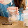 image:imageMotherhood Collection Breastmilk Storage Bags  Leak Proof Breast Milk Freezer Bags PreSterilized amp BPA Free Dual Sizes 3 oz amp 6 oz SelfStanding amp Flat Lay 50 or 100 Count6 Ounce