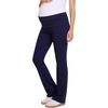 image:imageMotherhood Maternity Womens Full Length Fold Over Waist Lightweight Lounge Flare Pregnancy Yoga PantsPeacoat