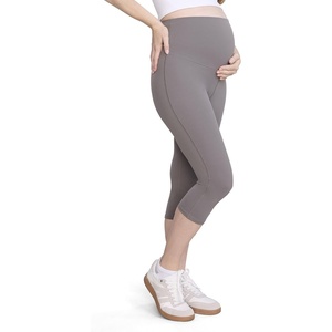 image:imageMotherhood Maternity Womens Over The Belly Active Capri Pregnancy LeggingCharcoal