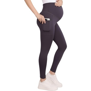image:imageMotherhood Maternity Womens Over the Belly Workout Activewear Pregnancy Leggings with PocketsNine Iron