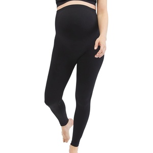 image:imageMotherhood Maternity Womens Seamless Over the Belly Compression Comfort Waist LeggingsBlack