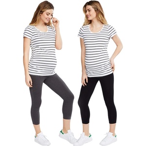 image:imageMotherhood Maternity womens Maternity Bump Start 2 Pack Under Belly Casual LeggingsBlackGrey