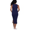 image:imageMotherhood Maternity Womens Sleeveless Henley VNeck Rib Knit Midi Bodycon Pregnancy DressPeacoat