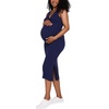 image:imageMotherhood Maternity Womens Sleeveless Henley VNeck Rib Knit Midi Bodycon Pregnancy DressPeacoat