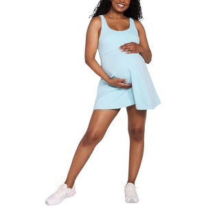 image:imageMotherhood Maternity Womens Sleeveless Active Scoop Neck Pregnancy Tennis Dress with Builtin Shorts and Side Pockets