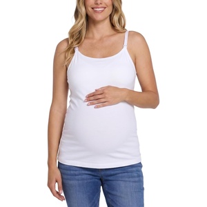 image:imageMotherhood Maternity Womens Clip Down Nursing Tank Top Cami with Adjustable Straps and Builtin Shelf Bra for BreastfeedingBright White