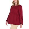 image:imageMotherhood Maternity Womens Long Sleeve Empire Waist Keyhole Woven Pregnancy BlouseBiking Red