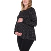 image:imageMotherhood Maternity Womens Long Sleeve Empire Waist Keyhole Woven Pregnancy BlouseBlackVanilla Ice Polka Dot