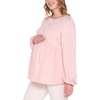 image:imageMotherhood Maternity Womens Long Sleeve Empire Waist Keyhole Woven Pregnancy BlousePeachskin