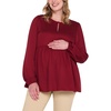 image:imageMotherhood Maternity Womens Long Sleeve Empire Waist Keyhole Woven Pregnancy BlouseBiking Red