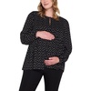 image:imageMotherhood Maternity Womens Long Sleeve Empire Waist Keyhole Woven Pregnancy BlouseBlackVanilla Ice Polka Dot