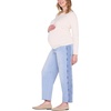 image:imageMotherhood Maternity Womens Under Belly Barrel Leg Denim Pregnancy Jeans with Dart DetailLightMedium Wash