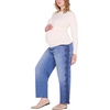 image:imageMotherhood Maternity Womens Under Belly Barrel Leg Denim Pregnancy Jeans with Dart DetailMediumDark Wash