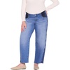image:imageMotherhood Maternity Womens Under Belly Barrel Leg Denim Pregnancy Jeans with Dart DetailMediumDark Wash