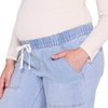 image:imageMotherhood Maternity Womens Under Belly Drawstring Barrel Leg Denim Pregnancy JeansAddie Light Wash