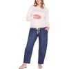 image:imageMotherhood Maternity Womens Under Belly Drawstring Barrel Leg Denim Pregnancy JeansDani Dark Wash
