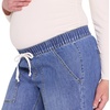 image:imageMotherhood Maternity Womens Under Belly Drawstring Barrel Leg Denim Pregnancy JeansMercy Medium Wash
