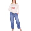 image:imageMotherhood Maternity Womens Under Belly Drawstring Barrel Leg Denim Pregnancy JeansMercy Medium Wash