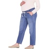 image:imageMotherhood Maternity Womens Under Belly Drawstring Barrel Leg Denim Pregnancy JeansMercy Medium Wash