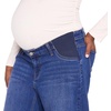 image:imageMotherhood Maternity Womens Under Belly Wide Leg Turn Up Hem Denim Pregnancy JeansDark Wash
