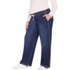 image:imageMotherhood Maternity Womens Under the Belly Tie Waist Relaxed Wide Leg Lightweight Denim Pregnancy PantsGrady Wash