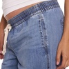 image:imageMotherhood Maternity Womens Under the Belly Tie Waist Relaxed Wide Leg Lightweight Denim Pregnancy PantsHansel Wash