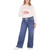 image:imageMotherhood Maternity Womens Under the Belly Tie Waist Relaxed Wide Leg Lightweight Denim Pregnancy PantsJane Medium Wash