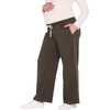 image:imageMotherhood Maternity Womens Under the Belly Tie Waist Relaxed Wide Leg Lightweight Denim Pregnancy PantsOlive Night