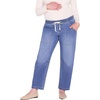 image:imageMotherhood Maternity Womens Under Belly Drawstring Barrel Leg Denim Pregnancy JeansMercy Medium Wash