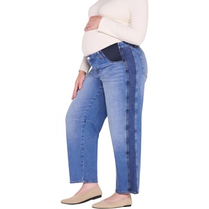 image:imageMotherhood Maternity Womens Under Belly Barrel Leg Denim Pregnancy Jeans with Dart DetailMediumDark Wash