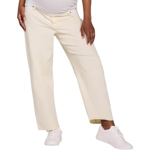 image:imageMotherhood Maternity Womens Under Belly Barrel Leg Denim Pregnancy Jeans with Dart DetailVintage White