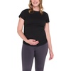image:imageMotherhood Maternity Womens Short Sleeve Raglan Workout Active Pregnancy TeeBlack