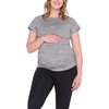 image:imageMotherhood Maternity Womens Short Sleeve Raglan Workout Active Pregnancy TeeHeather Charcoal