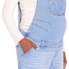 image:imageMotherhood Maternity Womens Barrel Leg Denim Pregnancy Overalls With Adjustable Straps and PocketsAnnie Light Wash